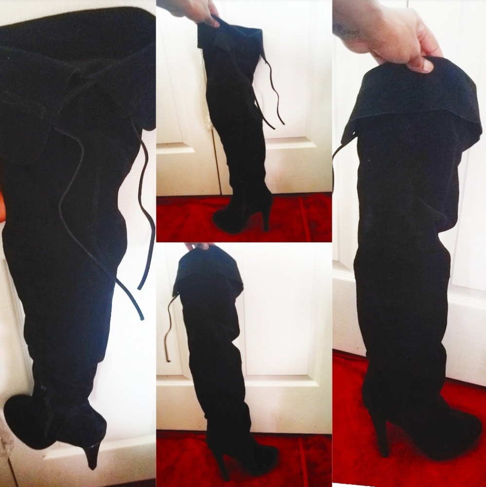 Thigh high& leather* heeled* boots*